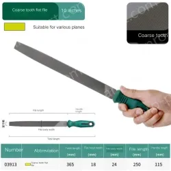 Coarse tooth flat file 10 inches, total length 365mm