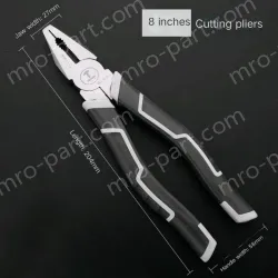 8 inch three-piece set (vise + needle nose pliers + wire strippers)