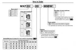 Compact Cylinder with Linear Guide MXZ Series ø12, ø16, ø20, ø25
