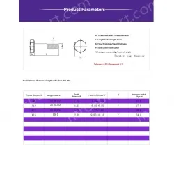 Half thread external hexagonal bolt M6*65