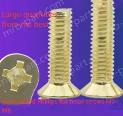 Golden Flat Head Screws M3*16
