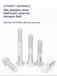 Half thread external hexagonal bolt M8*50