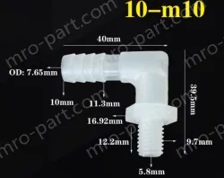 10-M10-M thread right angle elbow