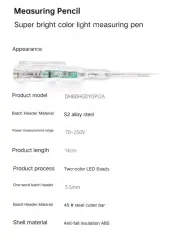 High-brightness colored light measuring pen 24-250V
