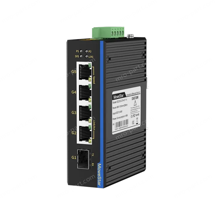 1 Port Gigabit SFP + 4 Ports Gigabit RJ45 Din-Rail Unmanaged Industrial Ethernet Switch