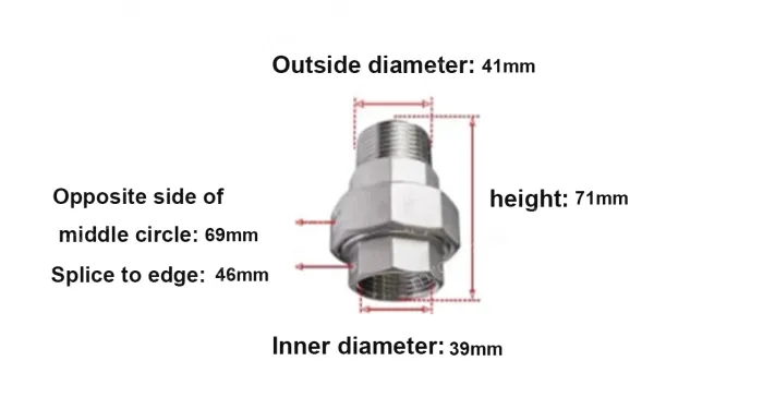 316L/1.2" DN32 1-1/4 Stainless steel inner and outer wire unions