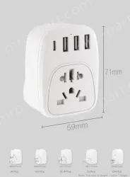 Universal to UK plug adapter KRSAP-WLH010330