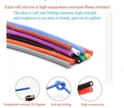 Silicone high temperature cable 28AWG Yellow