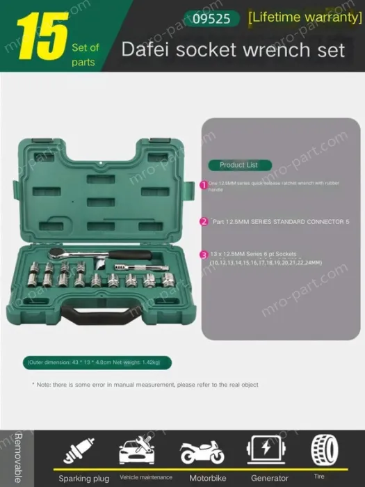 Big Fly Socket Set - 15 pcs. - 09525