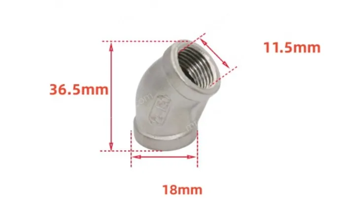 304/2 points 1/4 Stainless steel 45° elbow joint