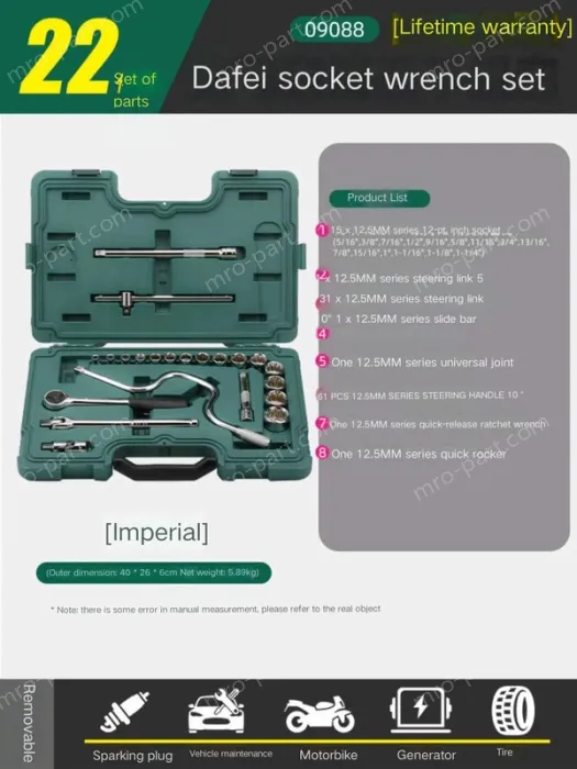 (English) Big Fly Socket Set - 22 pcs - 09088