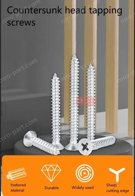 Flat head tapping screws Phillips countersunk head