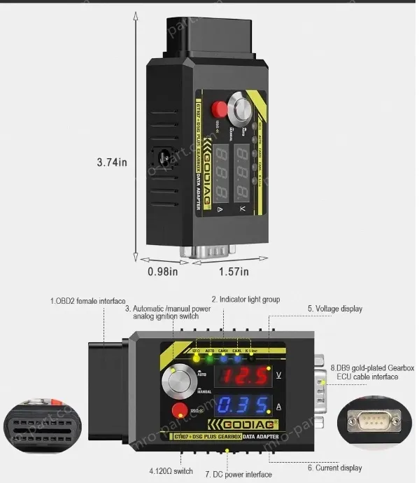 GODIAG GT107+ DSG Plus Gearbox Data AdapterFor DQ250, DQ200, VL381, VL300, DQ500, DL501, Benz BMW
