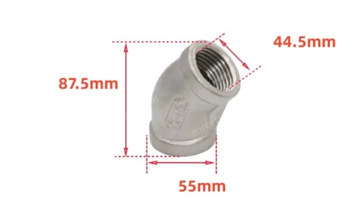 201/1.5" 1-1/2 Stainless steel 45° elbow joint