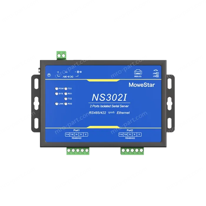 2 Ports RS485/422 Serial to 100M Ethernet Opto-isolated Server