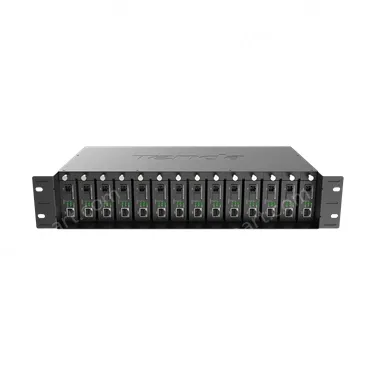 14-slot fiber optic transceiver chassis