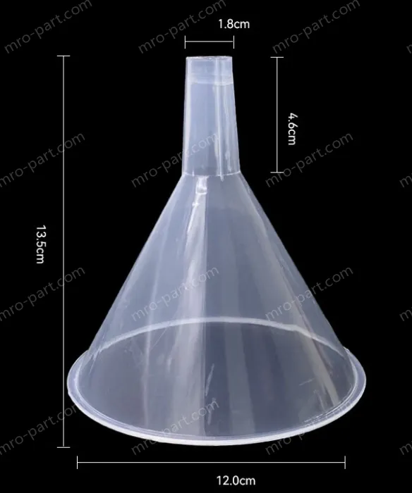 Plastic separating funnels Flat short diameter 12cm 1pc