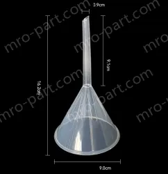 Plastic separating funnels The length and diameter of the tip is 9cm, 1 piece