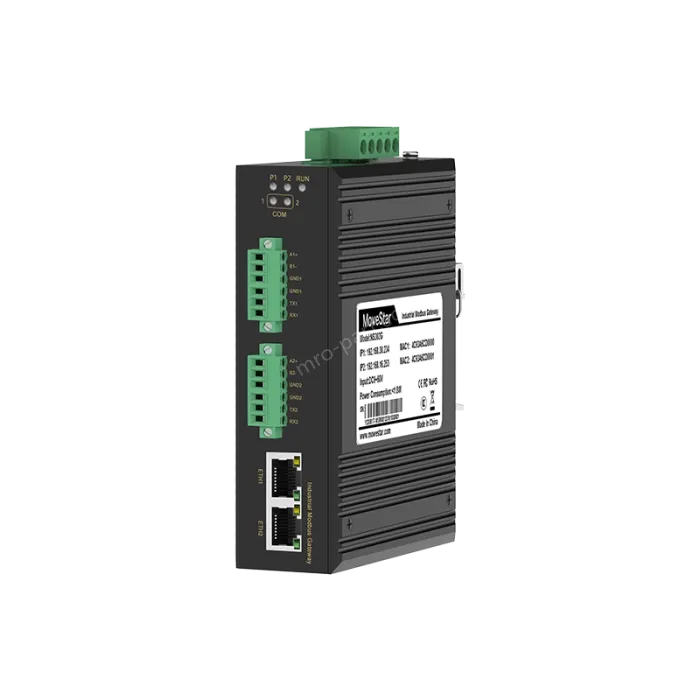 industrial-grade Modbus gateway 2-channel DIN-rail serial port server