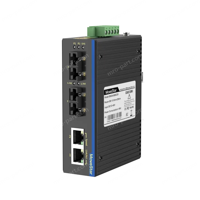 2 Ports 100M F(x) + 2 Ports 10/100M T(x) Din-Rail Unmanaged Industrial Ethernet Switch
