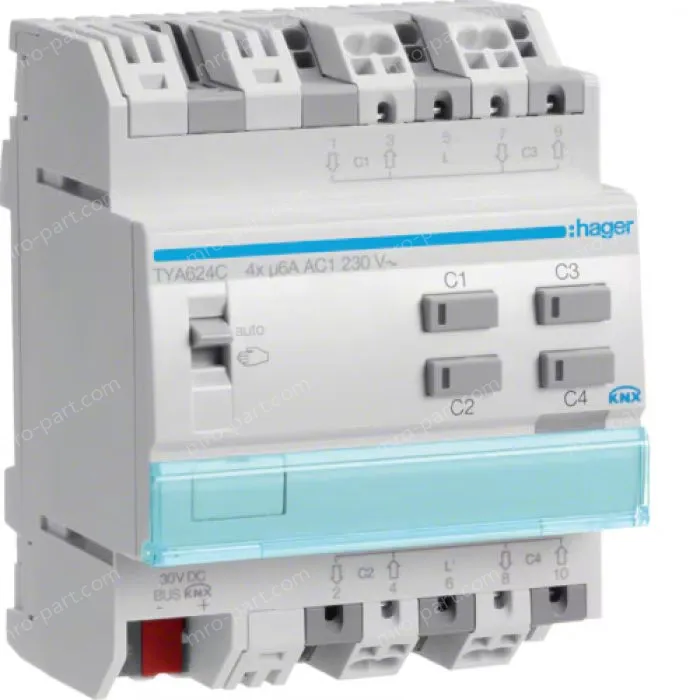Output device for 4 shutters or blinds 230V~