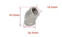 316L/4 min. 1/2 DN15 Stainless steel 45&deg; elbow joint