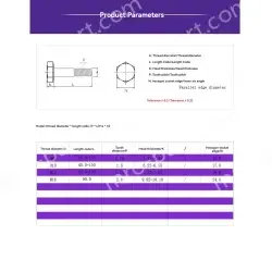 Half thread external hexagonal bolt M6*55
