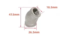 201/4 points 1/2 Stainless steel 45&deg; elbow joint