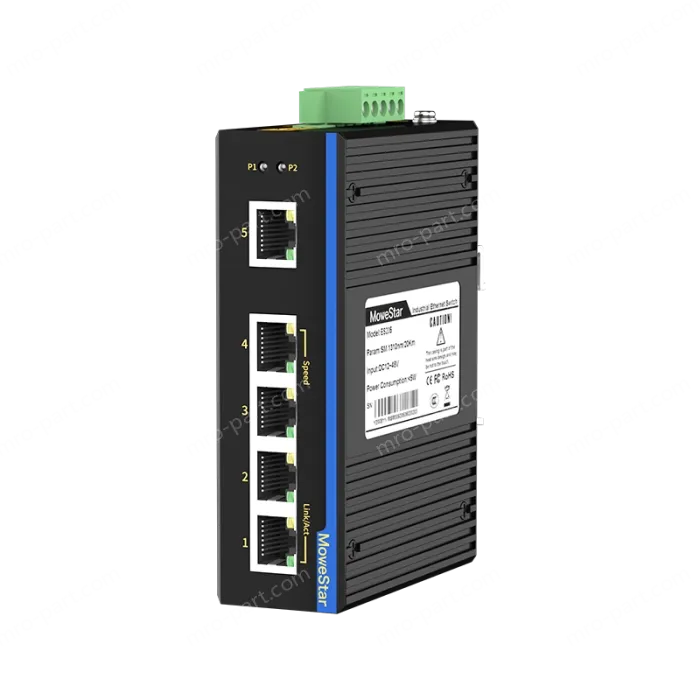 5 Ports 10/100M T(x) Din-Rail Unmanaged Industrial Ethernet Switch