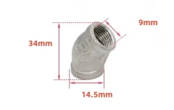 316L/1 min. 1/8 DN6 Stainless steel 45&deg; elbow joint