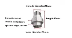 304/3 points DN10 3/8 Stainless steel inner and outer wire unions