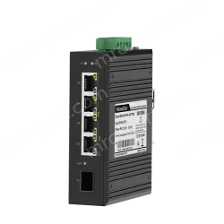 1 Port Gigabit SFP + 4 Ports Gigabit PoE RJ45 Din-Rail Unmanaged Industrial PoE Switch