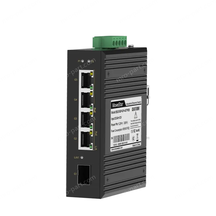 1 Port Gigabit SFP + 4 Ports Gigabit PoE RJ45 Din-Rail Unmanaged Industrial PoE Switch