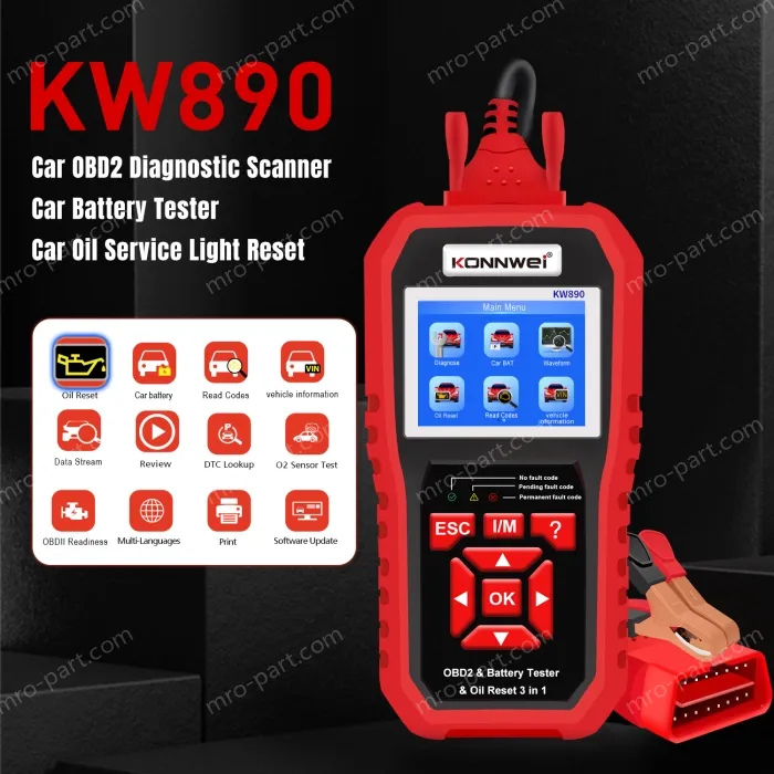 KW890 Automotive Fault Diagnosis Instrument Engine Fault Reading Fault Code Query Playback Function Testing Tools
