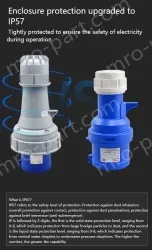 3 pole 63A concealed socket + plug