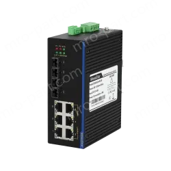2 Ports 100M F(x) + 6 Ports 10/100M T(x) Din-Rail Unmanaged Industrial Ethernet Switch