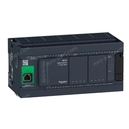 TM241CE40R logic controller, Modicon M241, 40 IO, relay, Ethernet