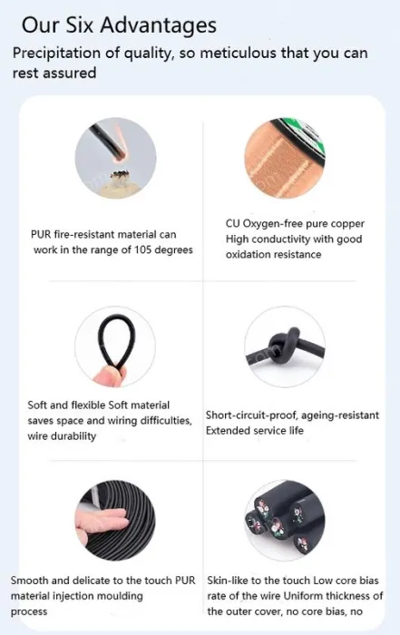 5 core 4 core 2 core sensor cable 20 AWG 5 pole