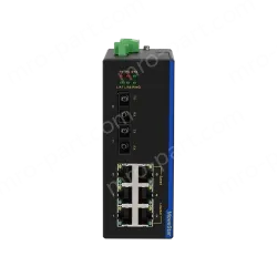 2 Ports 100M F(x) + 6 Ports 10/100M T(x) Din-Rail Unmanaged Industrial Ethernet Switch