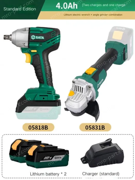 Electric wrenches Standard version 4.0Ah two-electric and one-charge wrench + angle grinder combination