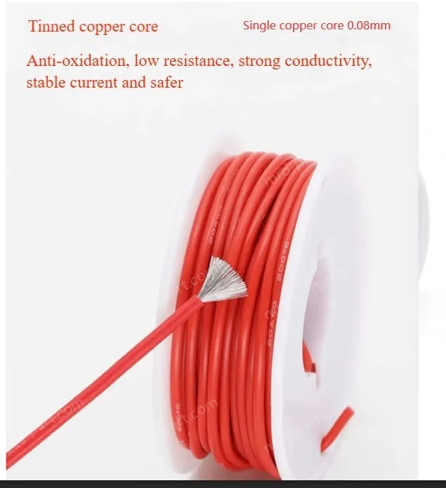 Silicone high temperature cable 18AWG Black