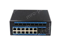 12-port 10/100/1000BASE-TX+12 SFP Managed Industrial PoE Switch