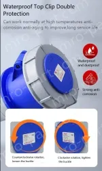 3 pole 63A concealed socket + plug